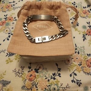 Fossil Drew Stainless Steel ID Bracelet